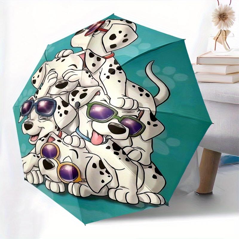 Disney Dalmatian puppies,sunglasses Automatic Opening and Closing Umbrella Suitable for all occasion and business umbrella, unisex portabl