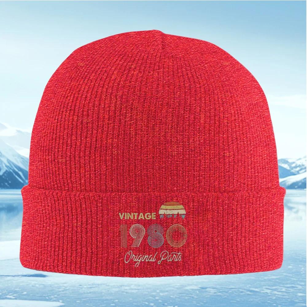 New Vintage Original Parts Retro Design Unisex Women Unisex Knitted Hat Beanie Pullover Cap Winter Thermal Warm Christmas Outd
