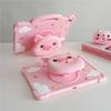 3D Cartoon Cute Pink Pig Silicone Tablet Case With Handle For iPad 12th 11 10 9 8 Ipad Pro Air M4 M3 M2 11inch A16 A19 2018-2026 M4 Kids Cover Stand