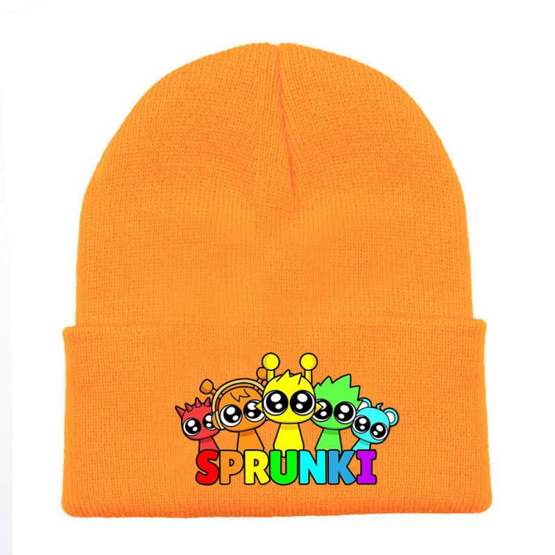 Sprunki Fashion Knitted Hat Solid Color Print Cute Pattern Unisex Design