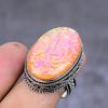Orange Triplet Opal Gemstone 925 Sterling Silver Jewelry Ring Size 8