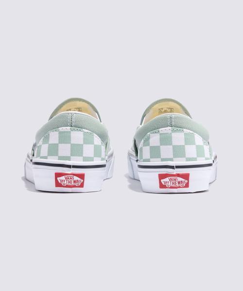 Vans VANS Classic Slip-On - (Teoria culorii) Gri Checked Măsliniu VN000D6YEMW1 [Expediat din Coreea] 100% Autentic