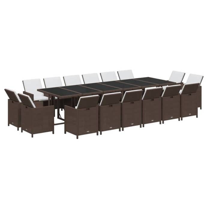 Maison Exclusive - Ensemble à manger de jardin avec coussins 17 pcs Résine tressée