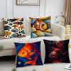 Interesting Retro Goldfish Pillow Case Fashion Square Pillowcase Bedroom Sofa Room Ins Decoration Leisure