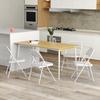 Set of 4 Folding Chairs, Portable Dining Chairs, Steel Frame, 45 X 46 X 78 Cm, White