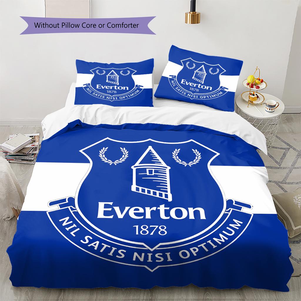 Everton FC Pattern Bedding Home Decoration Birthday Gift (1 * duvet cover + 2 * pillowcase, without core)