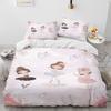Cartoon Cute Ballet Girl Ballerina Comforter Bedding Set,Duvet Cover Bed Set Quilt Cover Pillowcase,Queen Size Bedding Set Kids