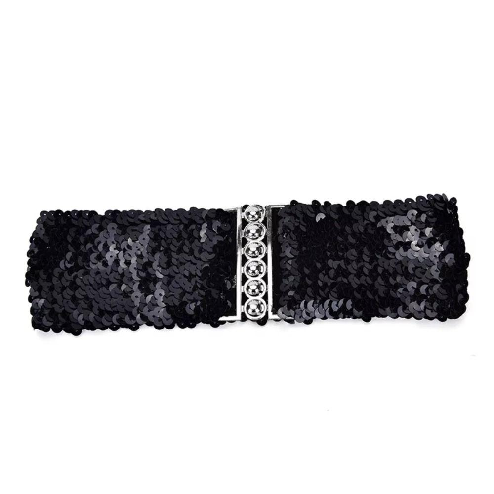 Breiter Elastischer Pailletten-Breiter Korsettgürtel Metallschließe Taillenkorsettgürtel Elegant Feminin