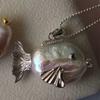 Collier de Perles Poisson-Clown Baleine Perle Baroque Collier Style Marin Boucle d'Oreille Petit Poisson Plage