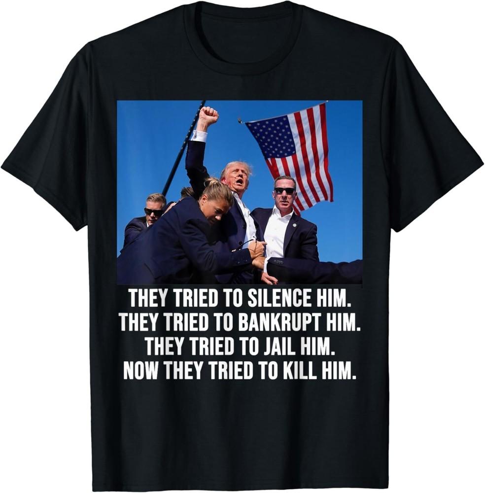 

Trump Lives, Trump Fight -Fight- Fight 2024 Unisex T-Shirt S