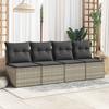 2 Piece Garden Sofa Set with Cushions Light Grey Poly Rattan