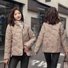 New product Xiangyun embossed down cotton-padded women's short fashion stand-up collar light cotton-padded women's cotton-padded jacket