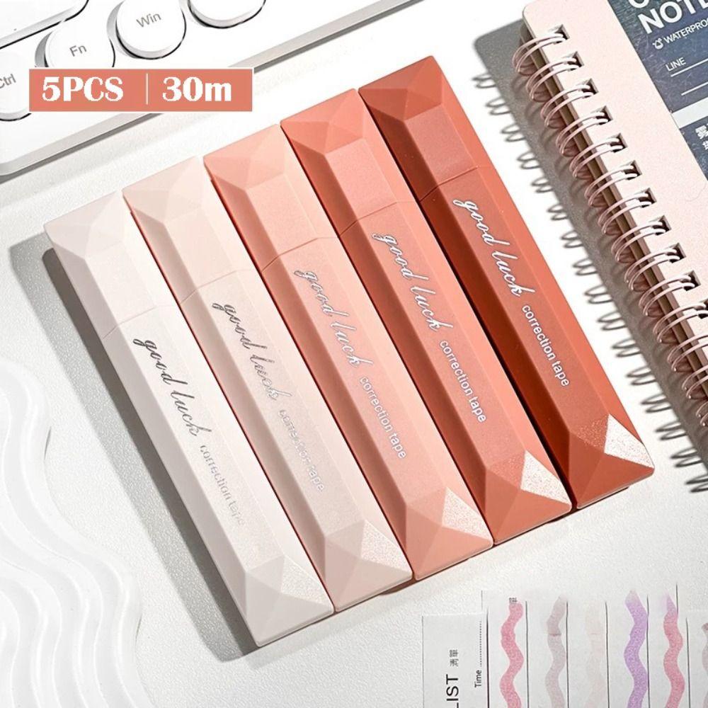 5pcs/Set Gradient Color Coating Tape 30m Student Alteration Tape Correction Band  School Supplies