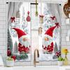 Set Of 2 Santa Claus Christmas Balloon Pattern Printed Curtains Decorations Home Room Curtain Polyester