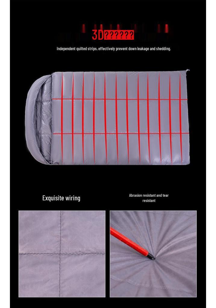 50% Duck Down Ultra-Light Double Sleeping Bag for All Seasons - Perfect for Outdoor Couples