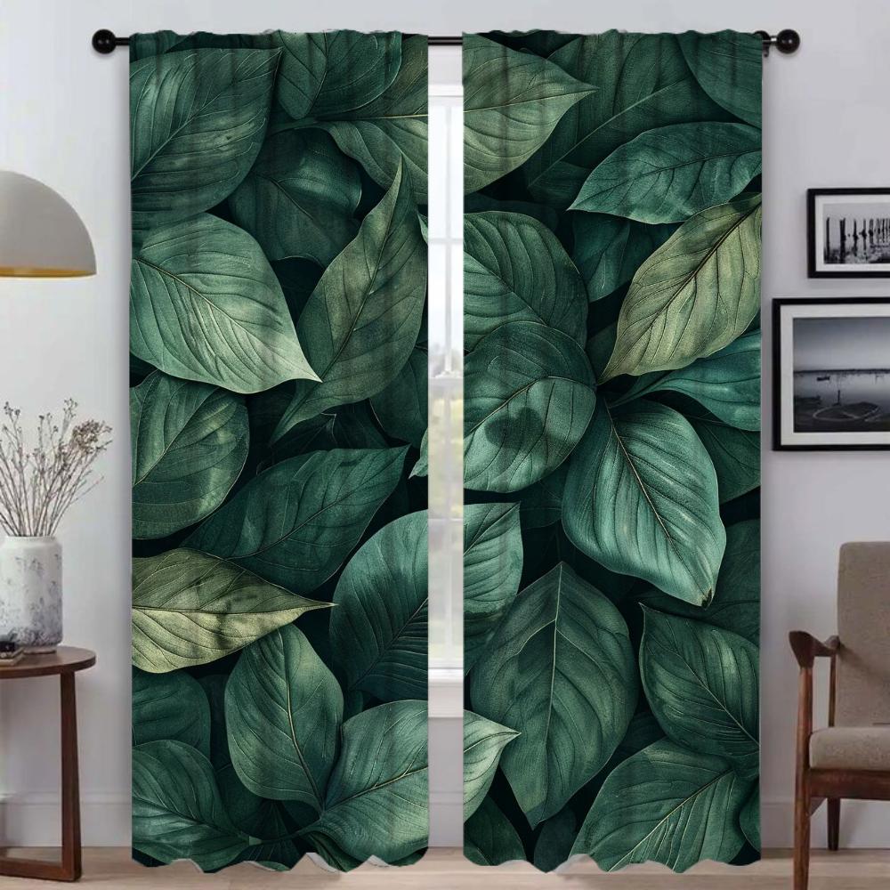

Tropical Rainforest Home Interior Curtains for Living Room Blackout Curtain for Room 2 Panel Partition Halloween Decoration W50xH70cmx2pcs-CL
