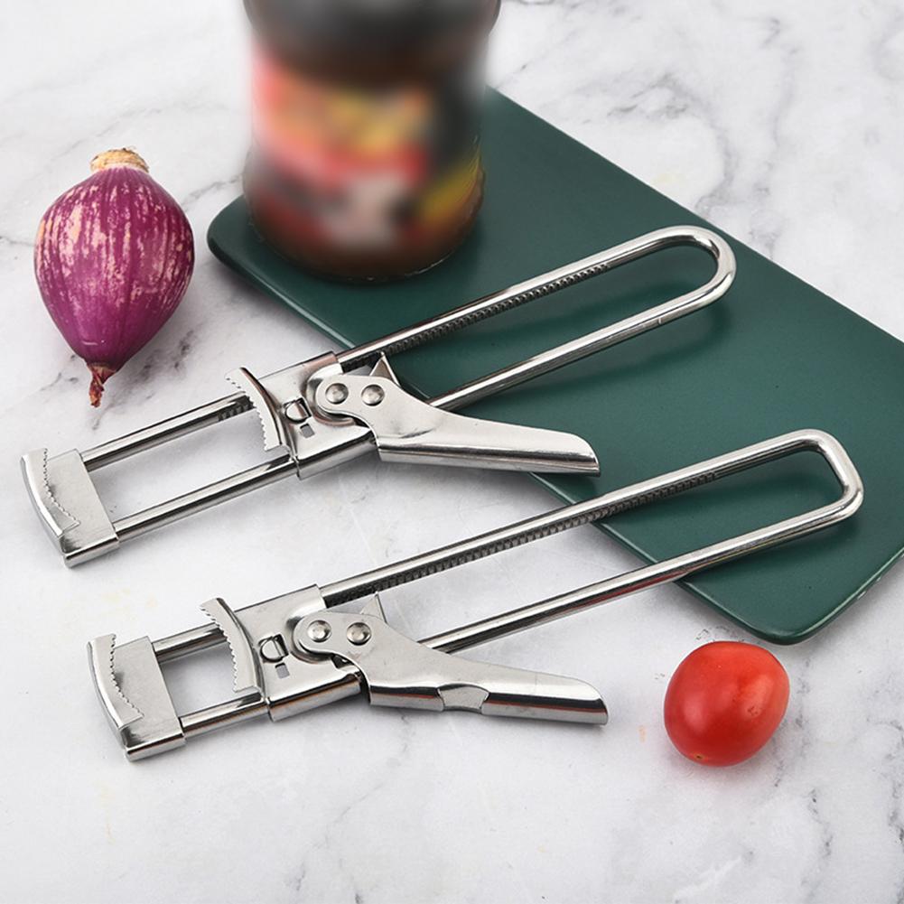 Stainless Steel Gripper Can Opener Multifunctional Adjustable Manual Jar Bottle Lid Opener Kitchen Accessories Tools