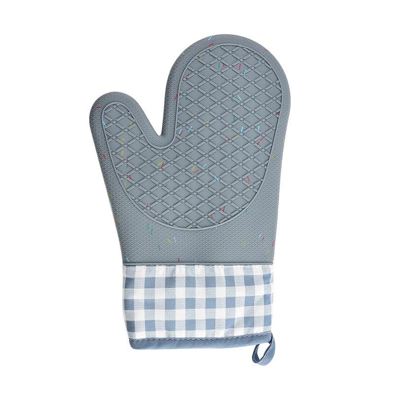In Stock Color Dot Diamond Pattern Heat-Resistant Silicone Oven Mitts