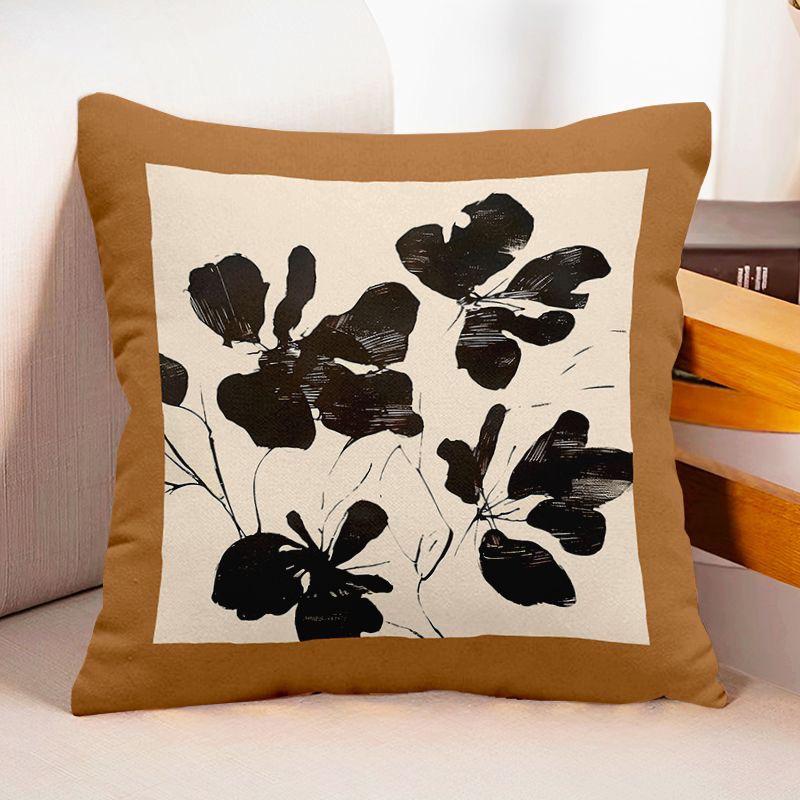 Simple Art Pattern Square Polyester Pillowcase, Sofa Living Room Decorative Cushion Cover, Bedroom Bedside Pillow Cover