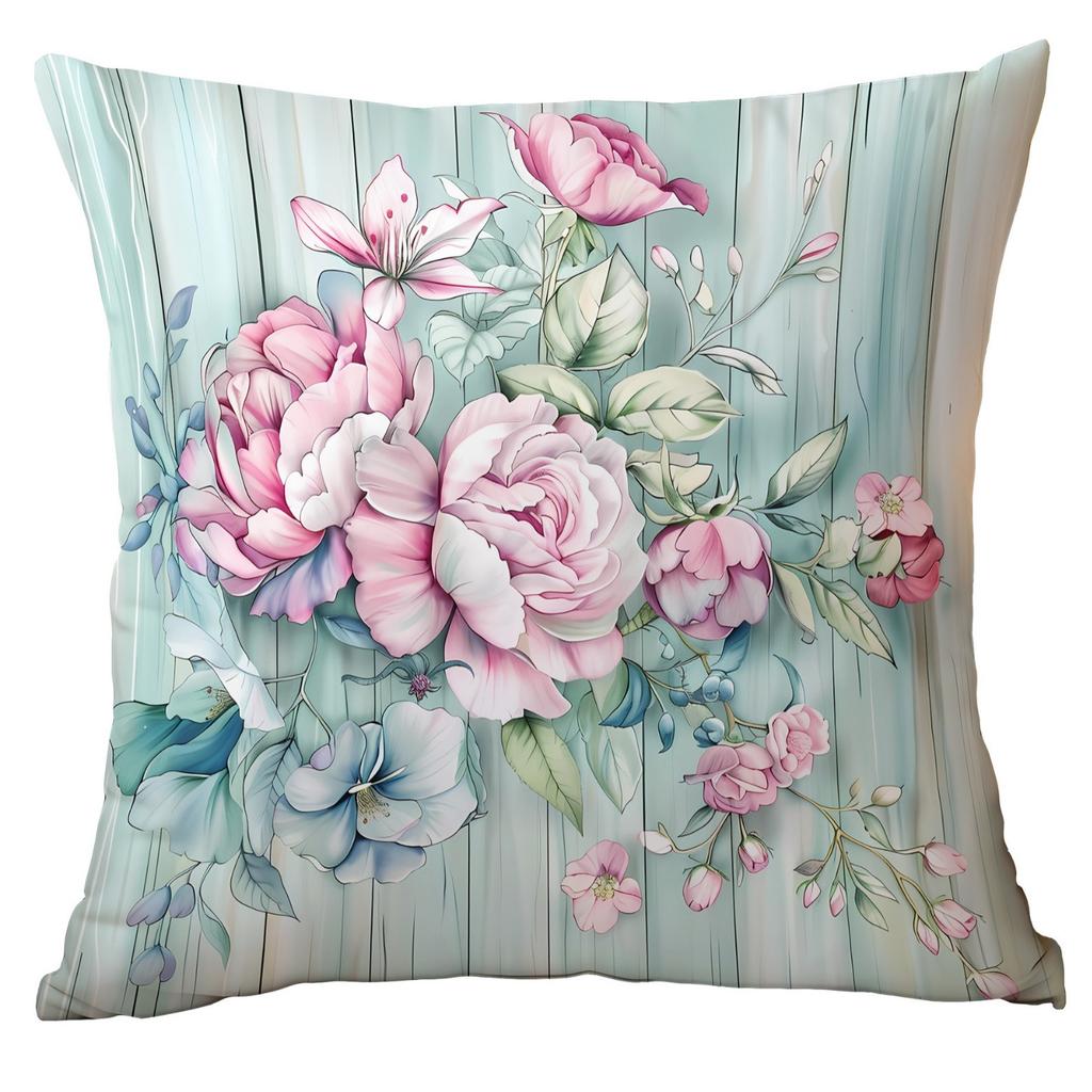 Neuer Frühlingsblumen Minzgrün Kissenbezug Wohnzimmer Sofa Kissenbezug