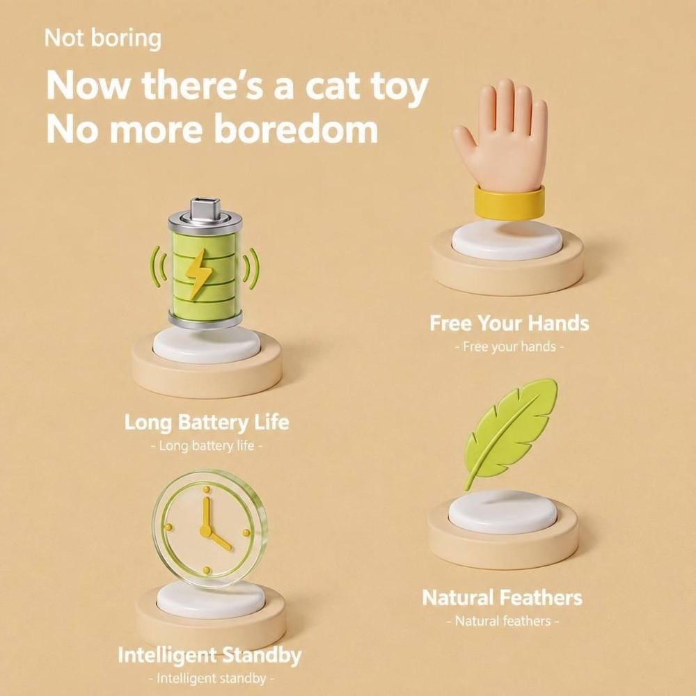 Suction Cup Cat Teaser Toy 360 Rotation Electric Cat Rod Interactive Cat Toy Home Furniture