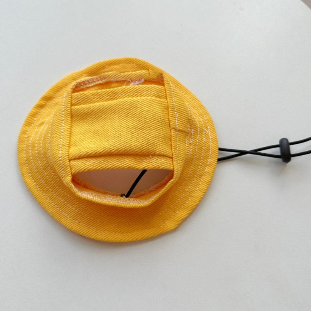Solid Color Pet Sunshade Cap Cotton Pet Sunscreen Tie Hat Dog Cat Bucket Hat  Sphynx Hairless Cats