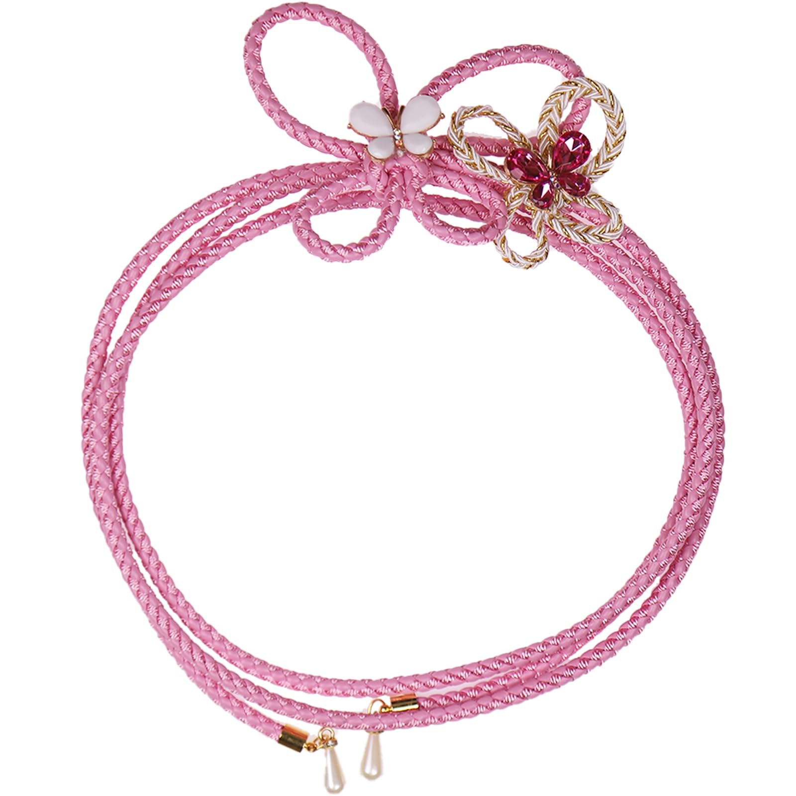 

[TOuWA] Obi-jime (kimono sash cord), Obi-kazari (decorative cord), Butterfly design, Women s kimono accessories, Japanese clothing accessories,