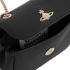 VIVIENNE WESTWOOD Saturn Logo Snap Closure Leather Crossbody Bag Small Women Bags Black 5C01000BWS000BBLACK