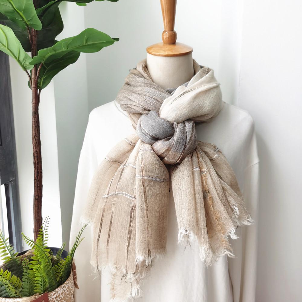 Thin wool scarf women's Morandi color autumn and winter new solid color scarf color matching shawl men's universal
