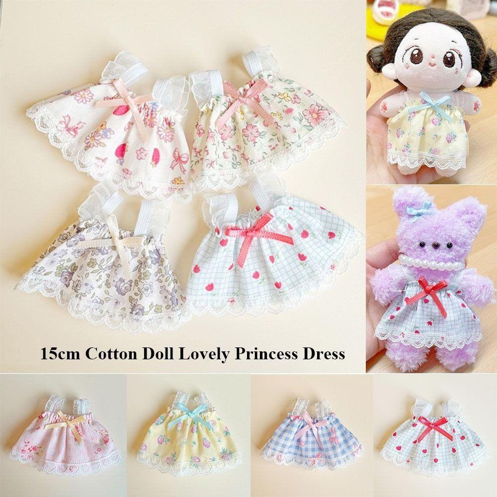 Cute Princess Dress Accessories Plush Dolls Clothes  for 15cm Cotton Doll/for EXO Idol Dolls