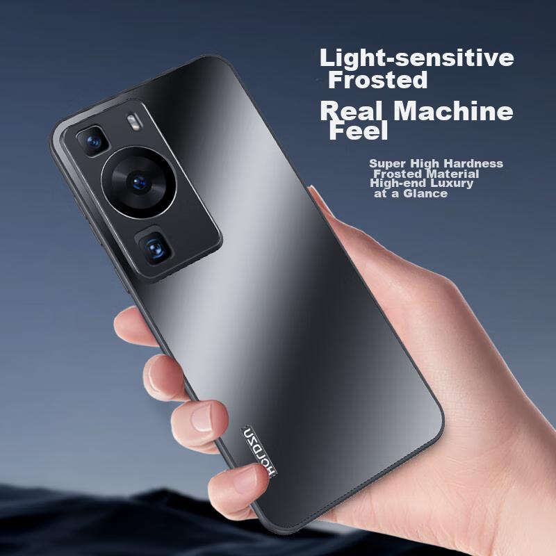 Phone Case for Huawei P60, for Huawei P60 Pro, Shockproof with Camera Protection, Full Coverage Silicone Case, Simple And Starlight - Midnight Black