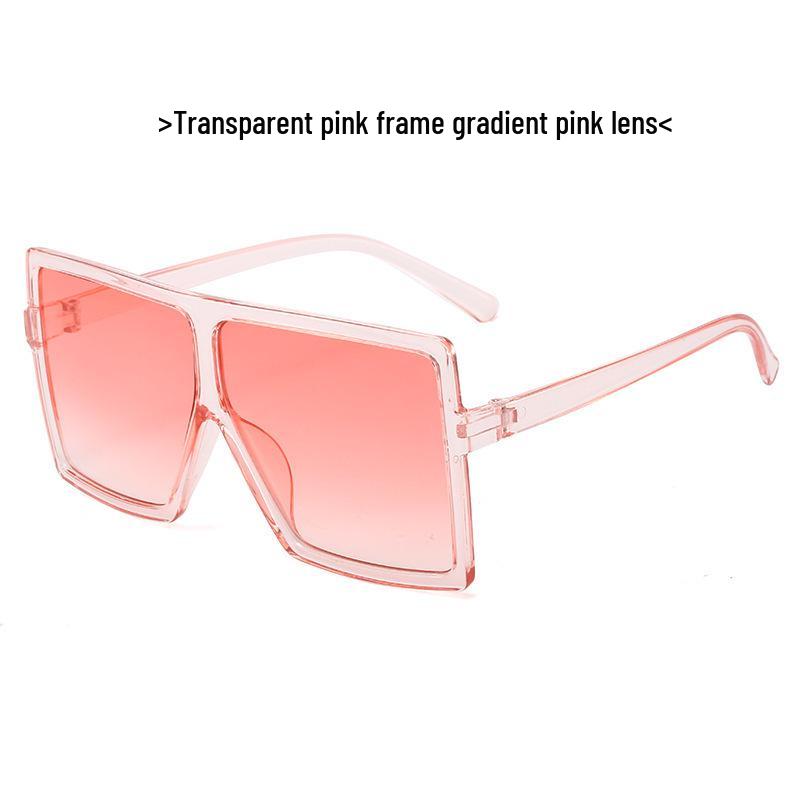 Trendy European American Square Sunglasses with Large Multicolor Frames
