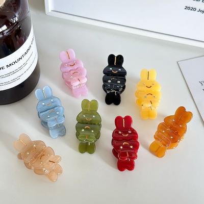 2pcs/set Acetate Hair Claw Clip Mini Small Size Cute Sweet Rabbit Shape Hair Clips Bang Side Pins Women Hair Accessories