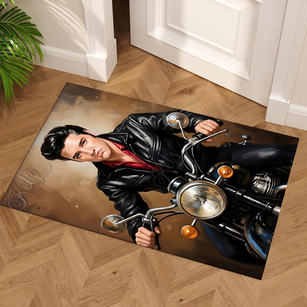 Elvis Presley Floor Mat Design for Foyer Outdoor Game Room Living Rooms Antislip Carpet Office Home Decor Spiritual Gift