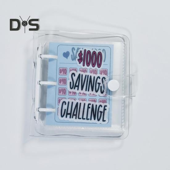 كتاب توفير المال محفظة لاصقة بإبزيم مقاوم للماء ومقاوم للتمزق غلاف PVC منتج جذاب لتوفير المال