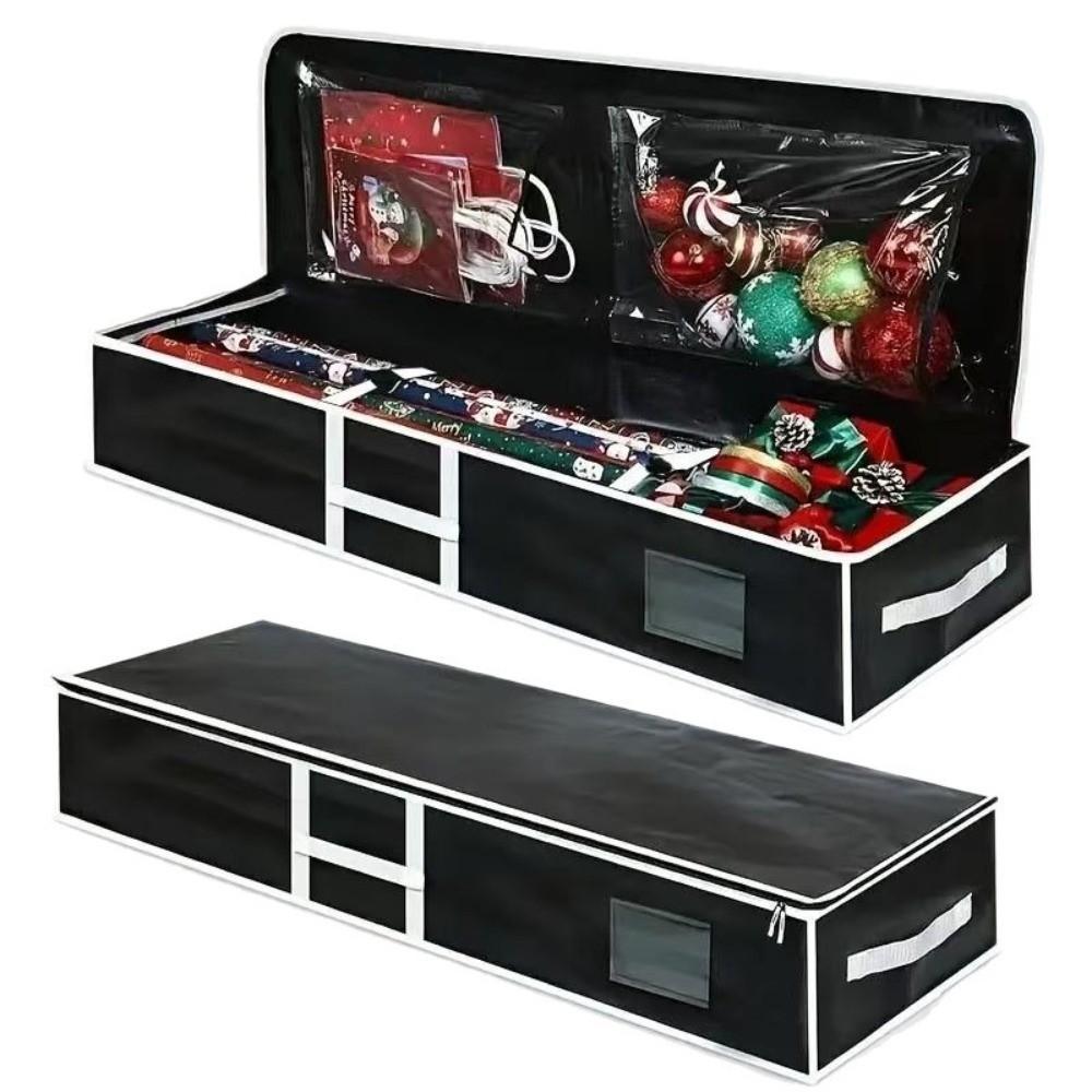 Oxford Christmas Wrapping Paper Storage Bag Dustproof Washable Xmas Ornament Organizer Reusable Large Capacity Under Bed Storage