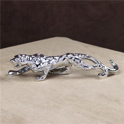 10'' Electroplated Leopard Miniature Resin Panther Figurine Predator Decor Gift and Craft Ornament Embellishment Accessories