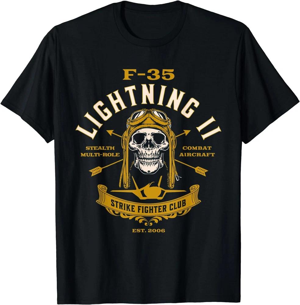 New F35 Lightning Ii Fighter Jet Aircraft Skull Design Gift Shirt S4xl S