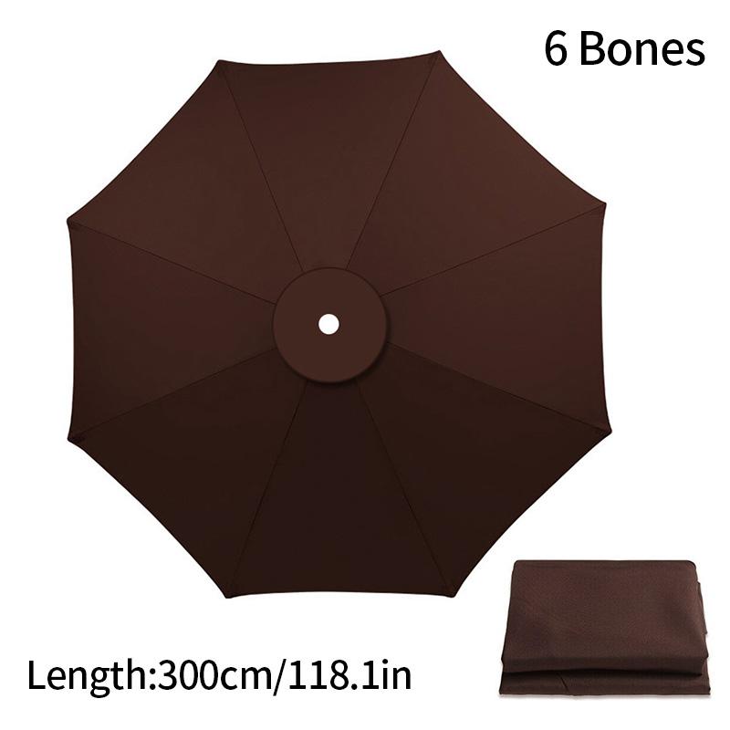 Outdoor Umbrella Replacement Covers 6/8Bones Waterproof Umbrella Cloth Beach Shed Awning Replaceable UV Protection Parasol