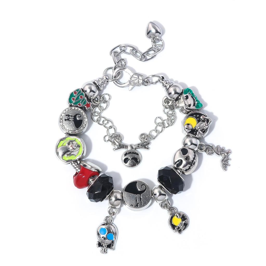 Pulseira Abóbora Pesadelo Antes do Natal com Berloques Jack & Sally