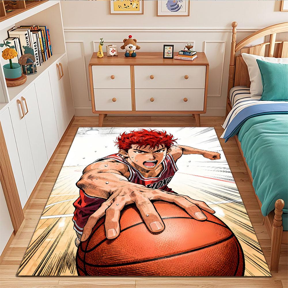 Red-Haired Basketball Player in Action Patterned carpet, suitable as a non slip play mat for the living room and bedroom sofa
