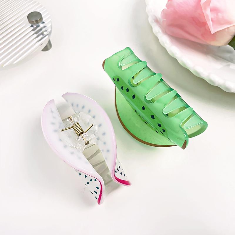 Pinza para el pelo de fresa de acetato Serie de frutas de personalidad Pinza Pinza para el pelo de sandía Accesorios para el pelo Pinzas de cereza Pinzas para el pelo de mujer