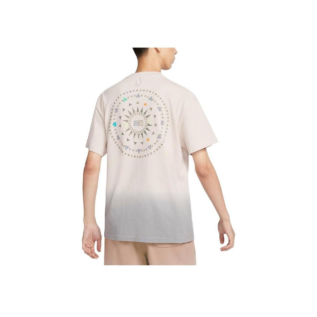 Nike Sportswear Letter Logo Print Loose Round Neck Short Sleeve T-Shirt Men Tops Light-Red Wood-Brown HF0818-104