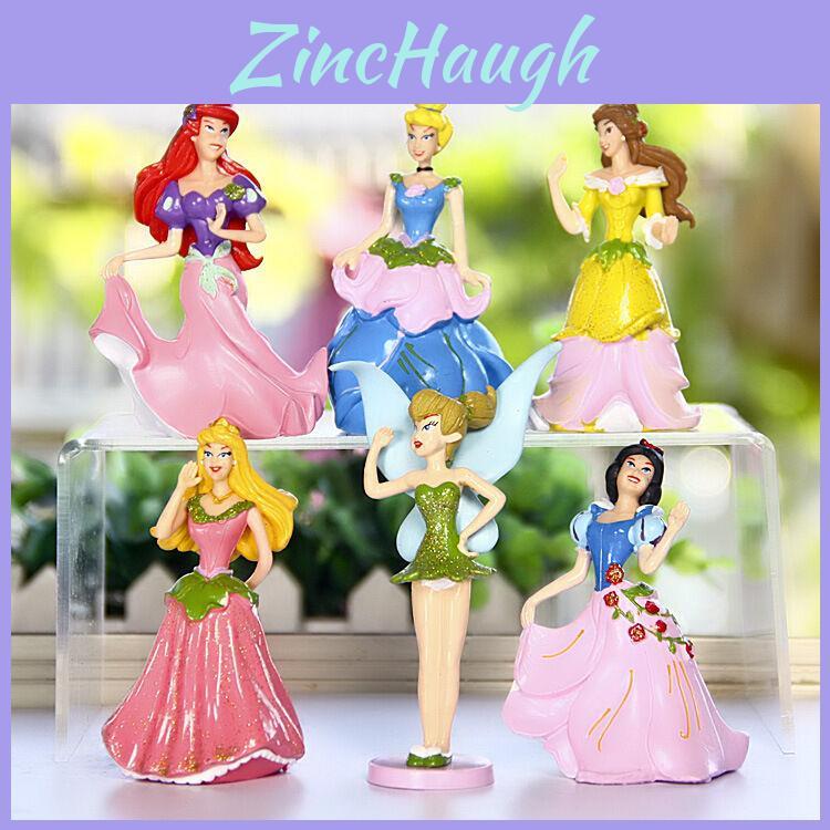 Hoge Kwaliteit 6 stuks Disney Prinses Beeldjes Inclusief Aurora En Belle