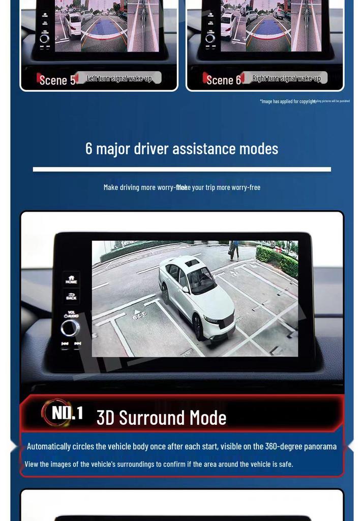 360° Panoramic Image System for Hongqi H5/H6/EQM5/HQ9 with Integrated Driving Recorder
