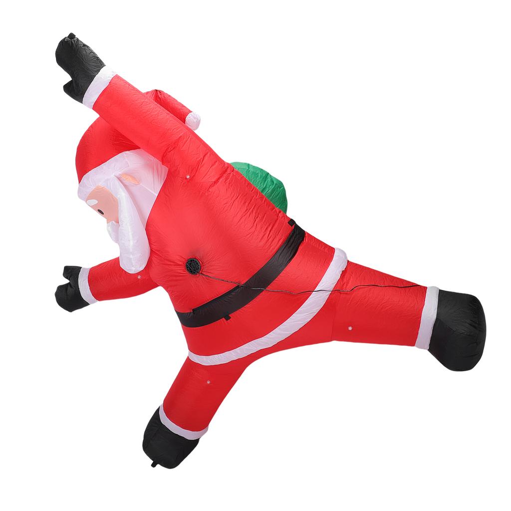 8.2ft Inflatable Xmas Climbing Santa Blow Up Santa Yard Decoration with Present Bag Built in LED Light for Wall Garden