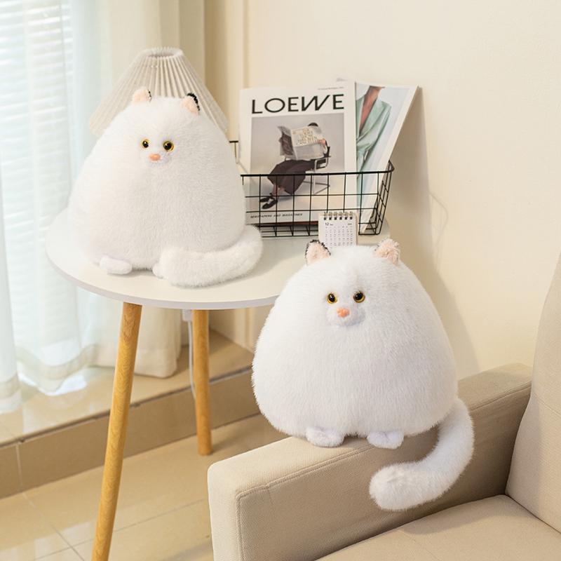 White Persian Cat Soft Stuffed Plush Playthings Cute Animal Cat Plushies Doll Sofa Pillow Hugging Cushion Children Gifts Pet Kitten