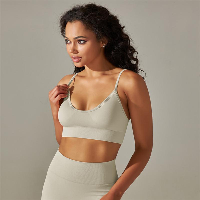 Nessaj Damski stanik sportowy siłownia bielizna fitness joga sportowy podkoszulek bez rękawów kamizelka do biegania