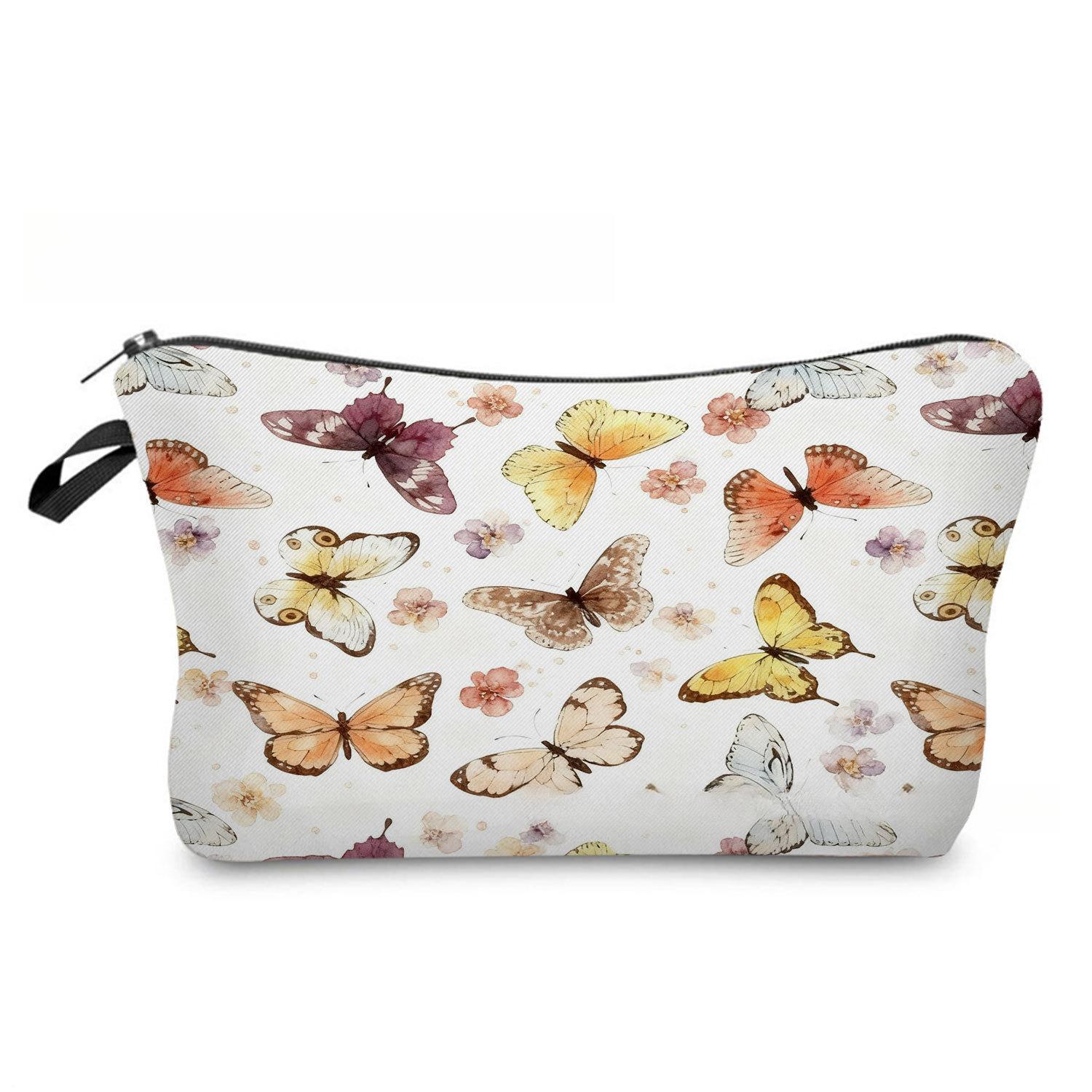 Women Butterfly Print Cosmetic Bag Toiletries Organize Travel Storage Case  6882 KTB