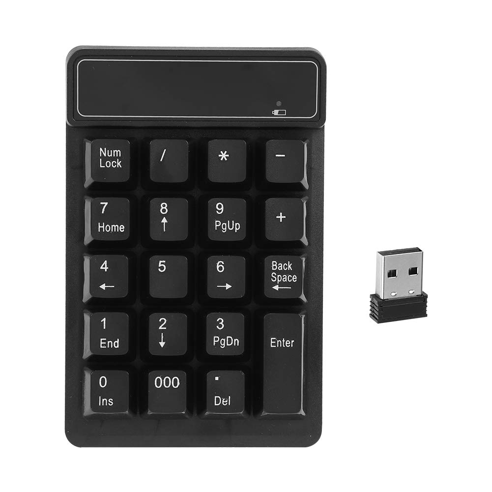 Richer-R Numeric Keypad, 2.4GHz Wireless Digital Number Keyboard, Bluetooth 19-Key Wireless Keyboard, Mini Keyboard, USB Numeric Keypad for Touch